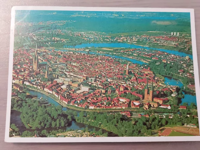 Postkarte Lübeck Hansestadt Luftbildatlas Schleswig Holstein ungel_4
