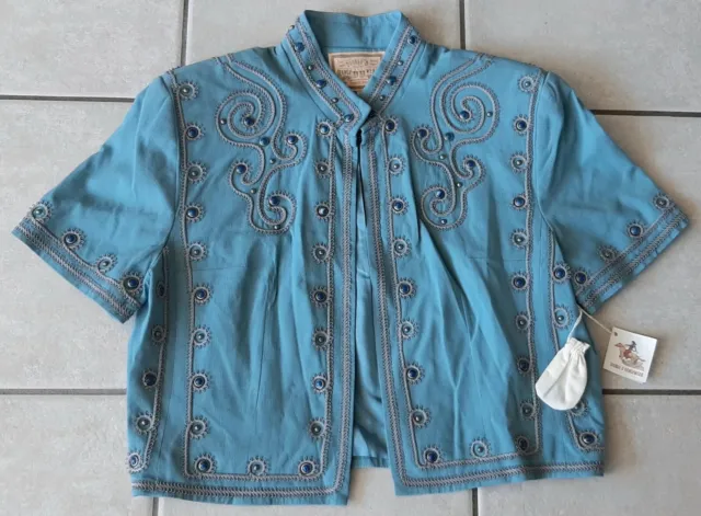 NWT DOUBLE D Ranch Bolero Jacket Cropped Studded Embroidered Wms ...