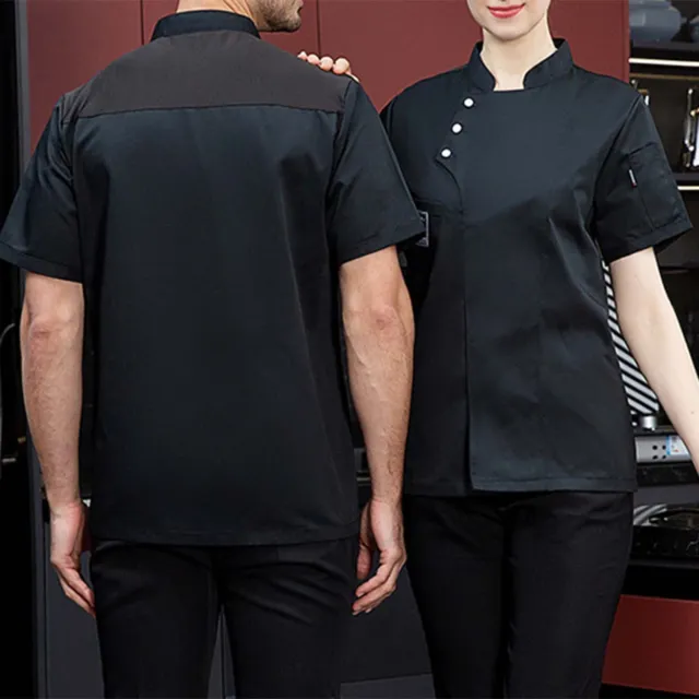 Chef Shirt Buckle Catering Thin Bakery Chef Top Breathable
