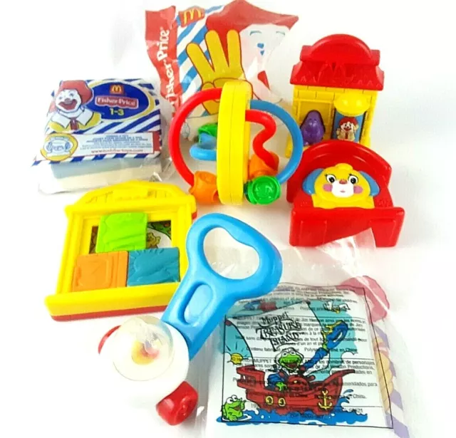 Vintage Mixed Lot Of Eight McDonald's UNDER 3 Fisher-Price Plus Happy Meal Toys