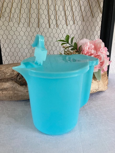 325⚜️ Ancien Sucrier Tupperware Bleu Bec Verseur en Plastique Vintage