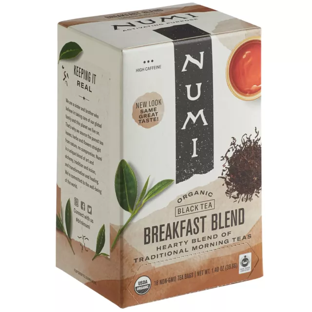 Numi Breakfast Blend Tea 100 Individual Sealed Bags Herbal & Organic Tea Hot Bag