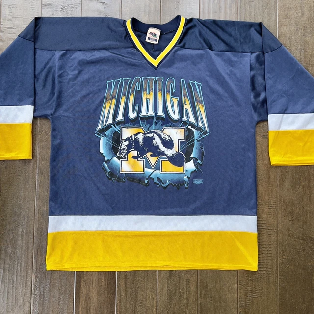 Vintage University Of Michigan Hockey Jersey Name Of The Game Wolverine Large