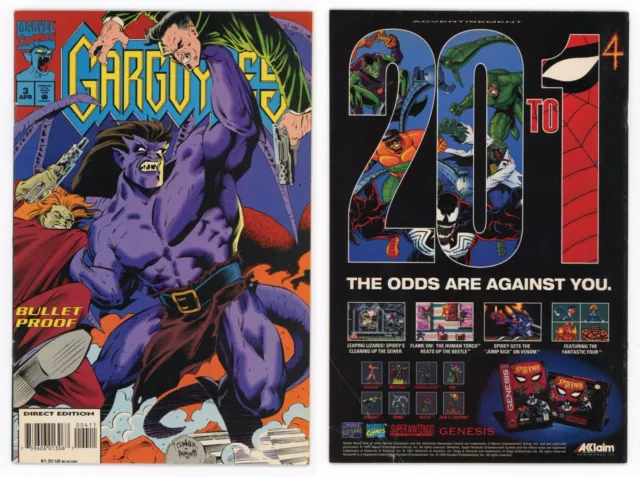 Gargoyles #3 (FN 6.0) 1st Series Low Print Run Cartoon TV 1995 Marvel Comics