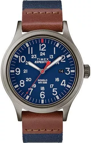 Timex TW4B14100, Men's "Expedition" Blue Fabric Watch, Scout, Indiglo, Date