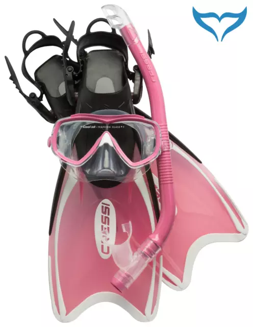 Cressi Palau Kid Bag Schnorchelset Flossen Maske Schnorchel pink 29-32 32-35 ros