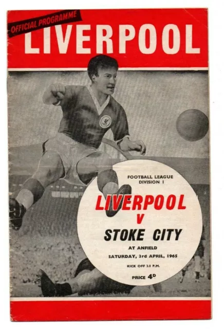 Orig.PRG   England Division 1  1964/65  LIVERPOOL FC - STOKE CITY FC  !!  SELTEN