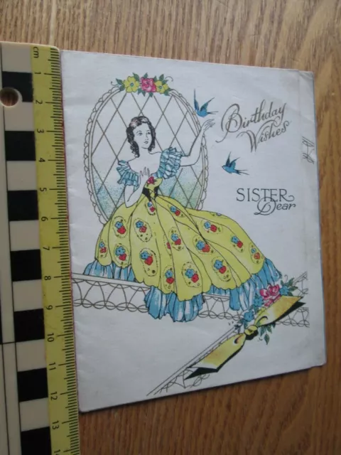 Vintage Greetings Card - Sister Dear (Birthday Wishes) Sharpes Classic