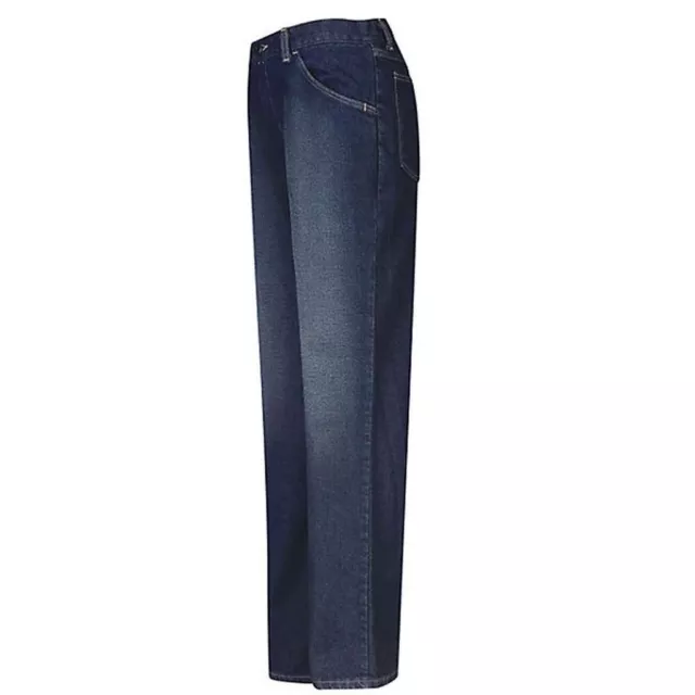 Bulwark PEJWSD Women's Straight Fit Jean EXCEL FR Sanded Denim 6W x 30 Unhemmed