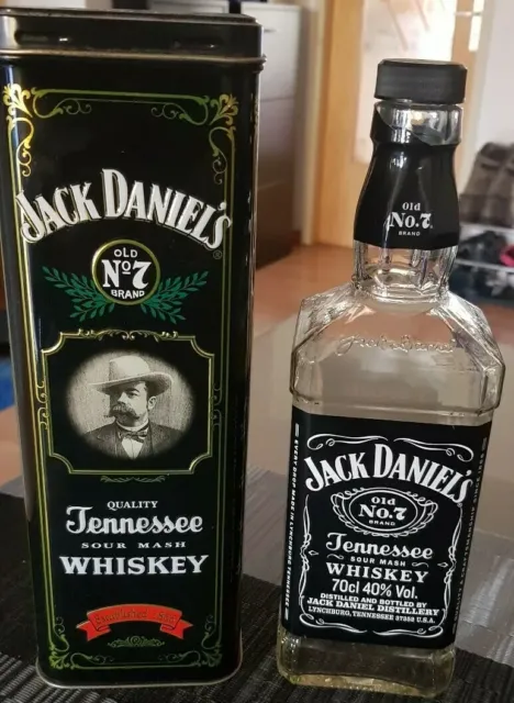 WEIHNACHTS-Geschenk Sehr Seltene Jack Daniels Blechdose + leerer Flasche