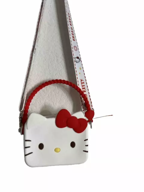 Hello Kitty Crossbody Bag Silicone Purse Mini Handbag Girls Women White - NWOT