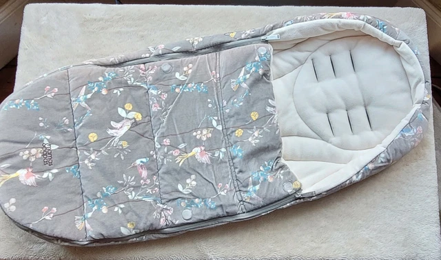 Mamas & Papas Cold Weather Plus Footmuff Cosytoes Grey Floral Velvet RRP £95