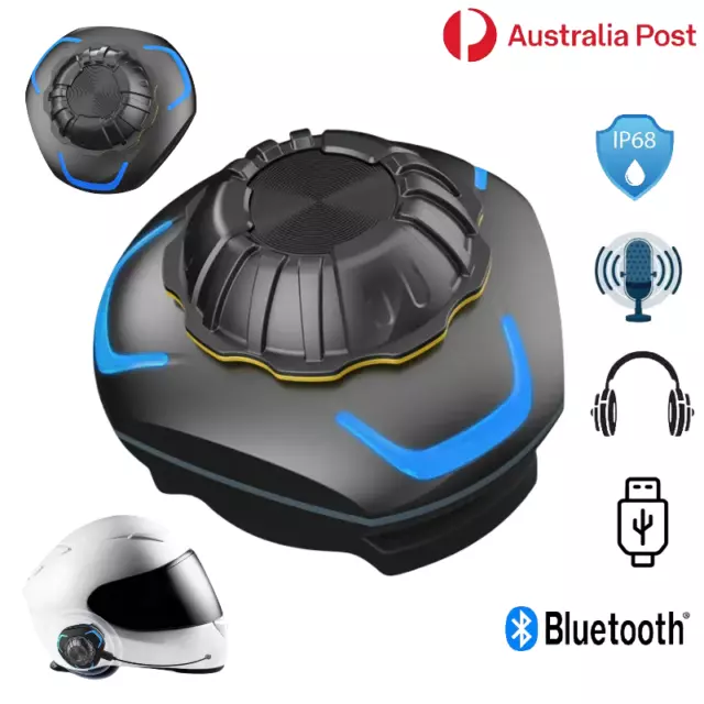 Motorcycle Helmet Headset Bone Conduction Bluetooth Interphone Headphone USB AU