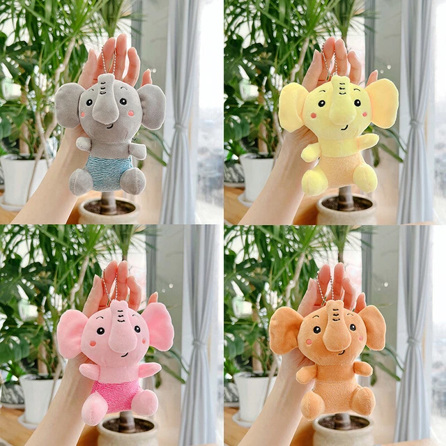 Plush Small Elephant Keychain Cute Doll Toys Keychains Bag Pendants Kids Gift-xp