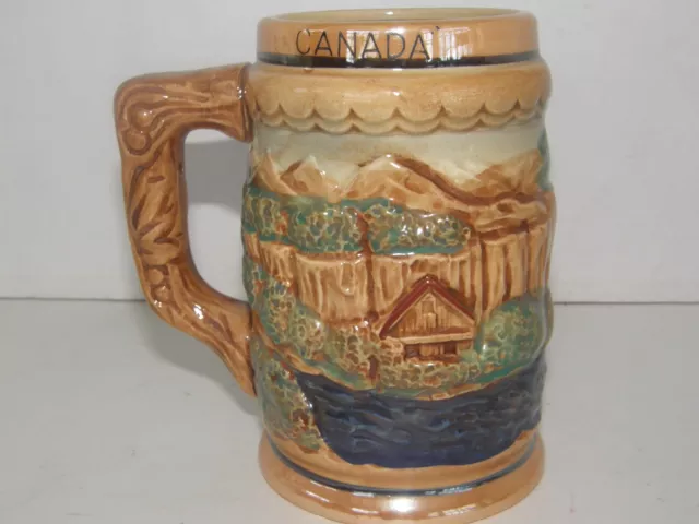 Vintage Niagara Falls Ceramic Beer Stein Mug Hand Painted Made In Japan