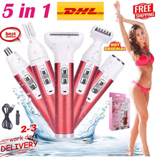 Afeitadora eléctrica para mujer, 5 en 1 afeitadora eléctrica para mujer DHL