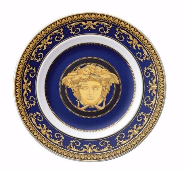 Versace Rosenthal - Flache Platte 18cm Medusa Blau -versace Ikarus