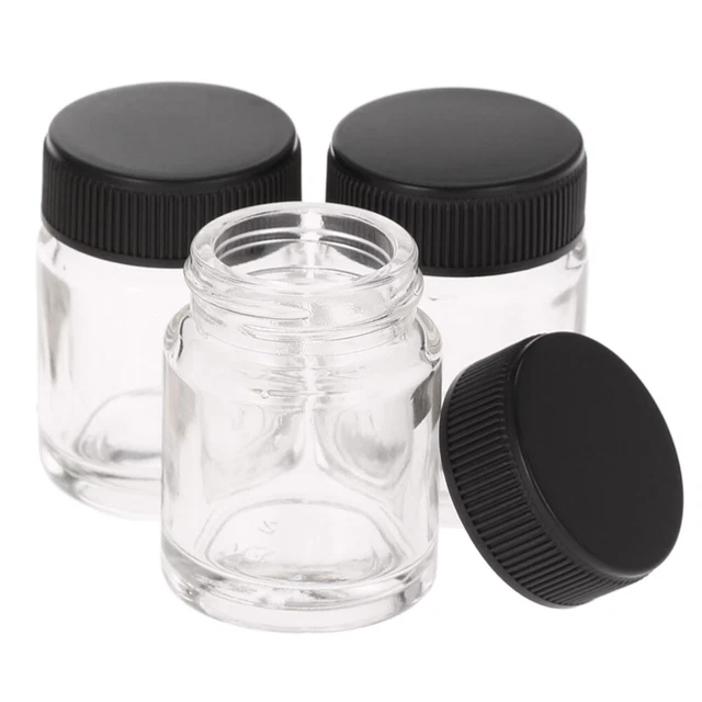 Botellas de vidrio aerógrafo de 22cc botella de repuesto transparente frasco de aerógrafo frasco con