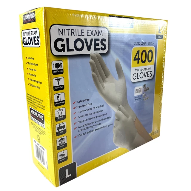 KIRKLAND 400 COUNT Size Large Signature Nitrile Exam Multipurpose