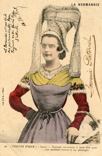 *33108 cpa La Normandie - yesterday's headdresses - Isigny
