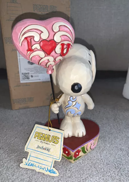 Jim Shore Peanuts Snoopy I Heart U Love You 4042378 brandneu verpackt selten