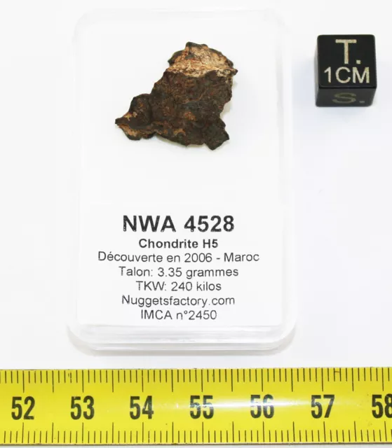 Talon de météorite NWA 4528 - Chondrite (Maroc - 3.35 grammes -  003**)