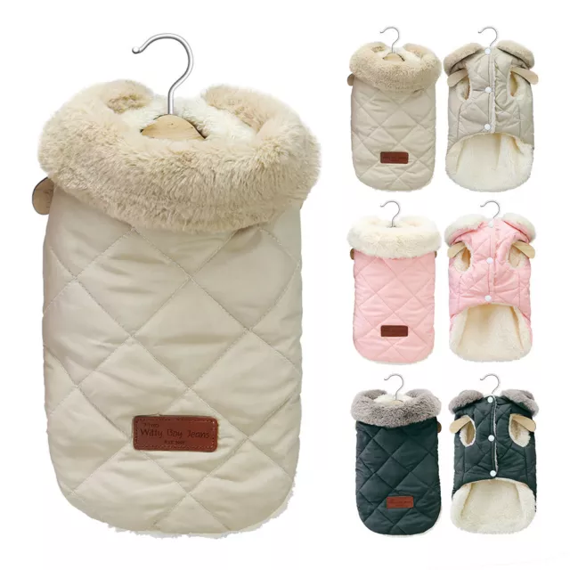 Soft Warm Fleece Padded Dog Winter Coat for Small Medium Dogs Pet Jacket Vest XS