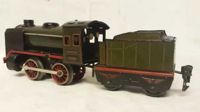 Werbemodell VEDES Märklin Spur 0  R880 GRÜNE Dampflok + Tender tin toy 30er Uhrw