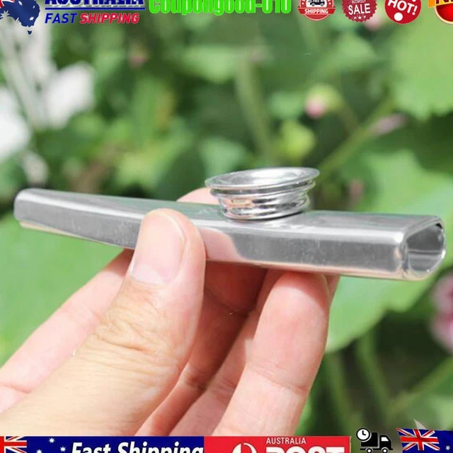 Metal Kazoos Musical Woodwind Instrument Mouth Flutes for Beginner (Silver)