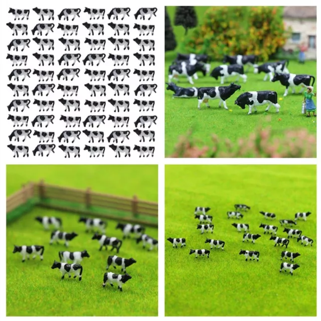 Accessoires ferroviaires miniatures 60 vaches peintes à l'échelle 1 150 pour c