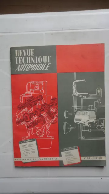 Revue Technique Automobile Renault Estafette Vehicule Utilitaire N°218 Juin 1964