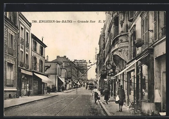 CPA Enghien-les-Bains, Grande Rue, vue de la rue
