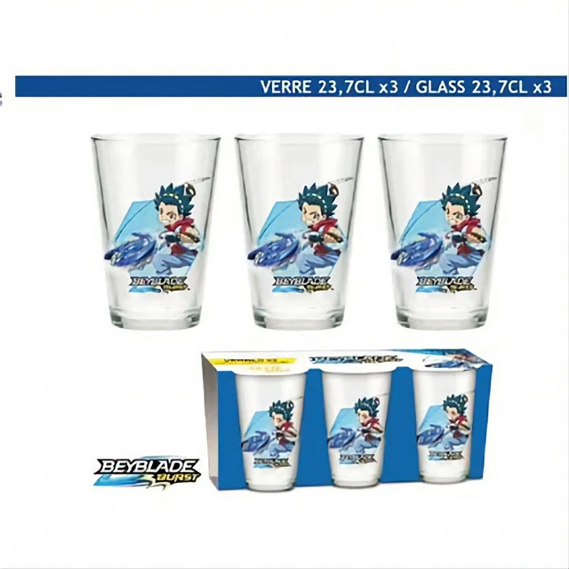 BEYBLADE Lot de 3 verres  - 23,7 cl Beyblade Burst neuf