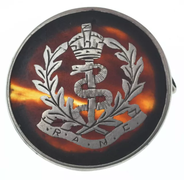 RAMC ~ Royal Army Medical Corps ~ Silver  / Shell Sweetheart Brooch