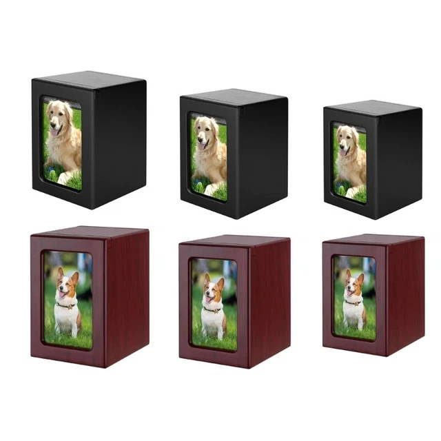 Cats Dogs Pet Ashes Single Box Solid Wood Can Place Photos Commemorative Box