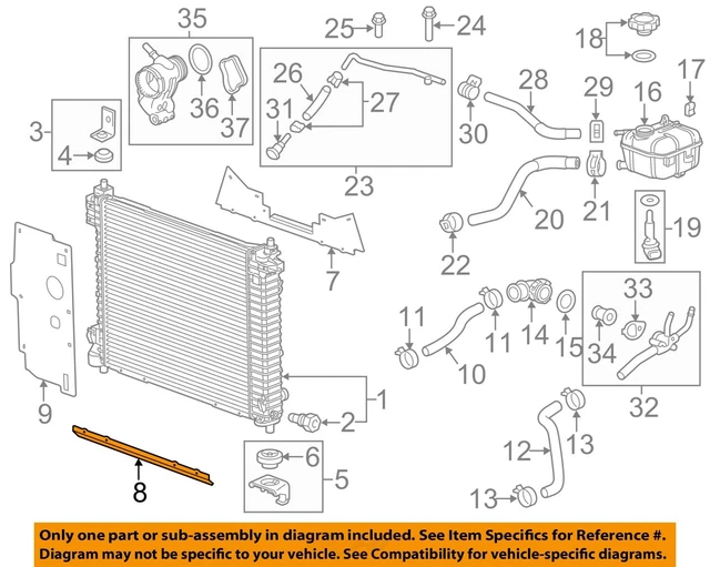 Cadillac GM OEM 12-16 SRX 3.6L-V6 Radiator-Lower Joint 20968482