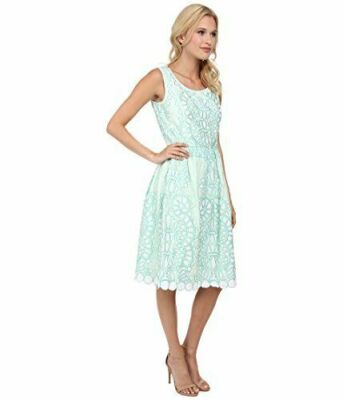 NWT $288 KAS New York Beauta Fit and Flare Dress Mint Green Dress Size Small