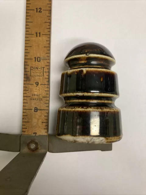Vintage Power Line Insulator Brown Ceramic Porcelain
