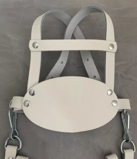 Silver Cross Balmoral Kensington Pram White Oval Leather Harness Reins Baby