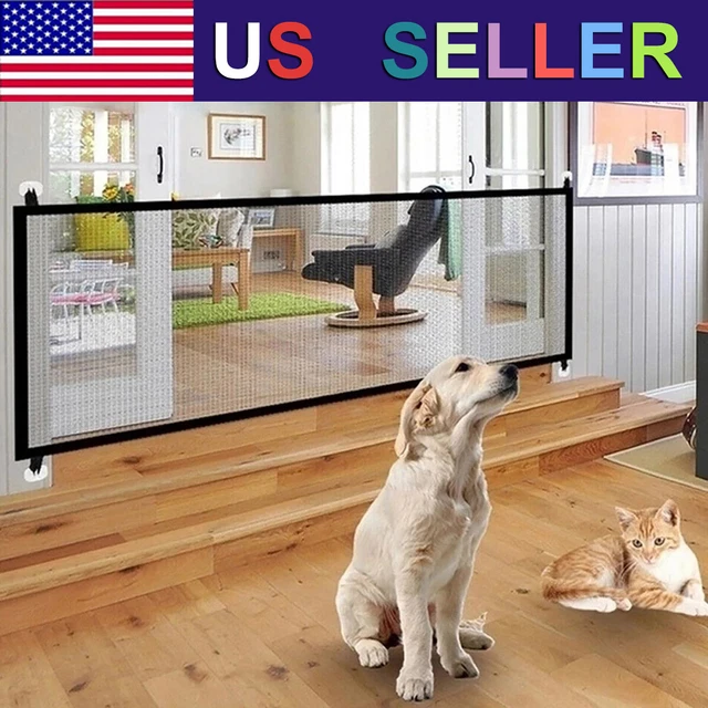 RETRACTABLE SAFE GATE Pet Dog/Cat Barrier Net Guard Fence Enclosure