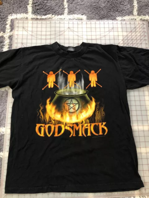 Vintage Godsmack  Tour t shirt Sz L giant tag Rock Rage Rock Y2K 2001 USA Rare