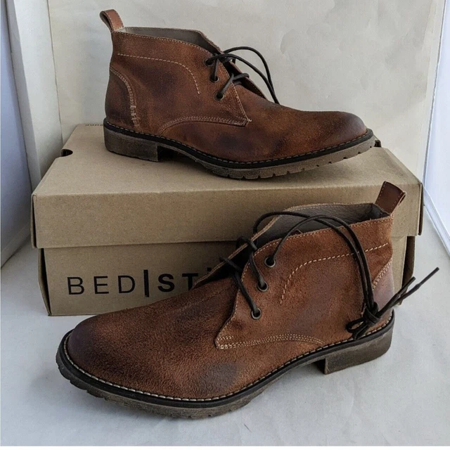 BED STU BOOTS Mens Size 8 Rayburn Cognac Rustic Suede Leather Casual