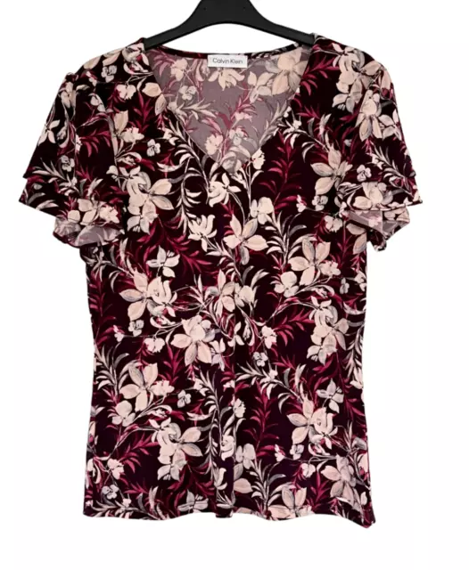 Calvin Klein Flowers Shirt Short Sleeve Size S