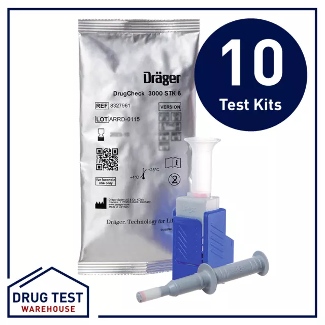 [ 10 Pack ] Drager DrugCheck 3000 Saliva Drug Test Kit | AS/NZS 4760 | 6 Drugs