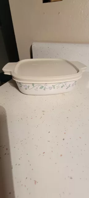 Vtg Corning Ware Country Cottage Casserole Dish A-1-B W/ Lid  1L U.s.a Rare