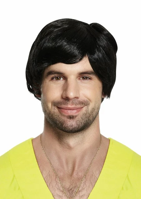 Mens Short Wig Boy Band Adult Male Fancy Dress Costume Accessory 60S 70S 80S 90S