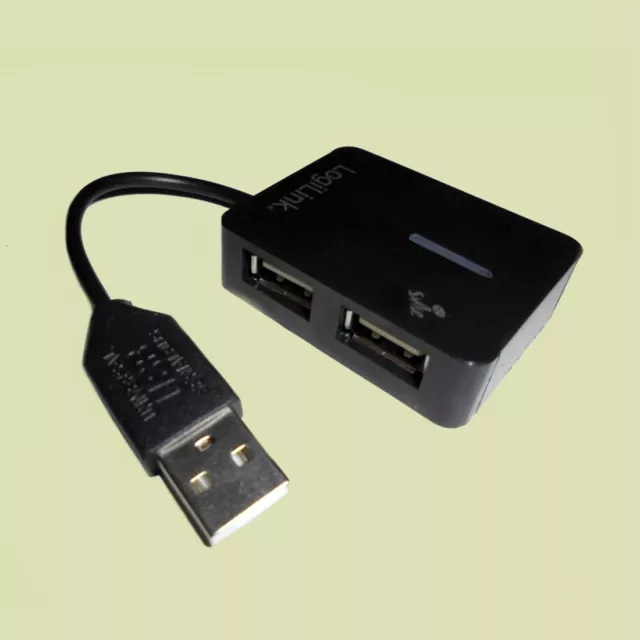 LogiLink® USB 2.0 Hub Smile 4-Port schwarz USB2 Verteiler UA0139 4 Anschlüsse