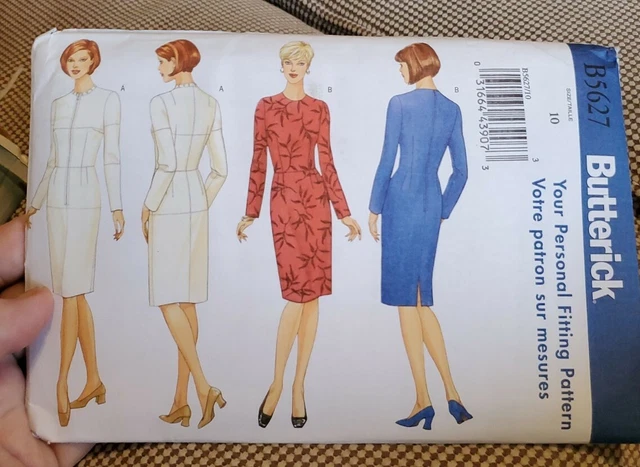 Sewing Pattern 2011 Butterick B5627 Personal Fit Misses Sz 10 Dress Zipper