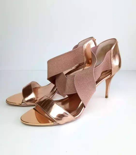 SANDALO TED BAKER oro rosa Leniya cinturino elasticizzato a croce