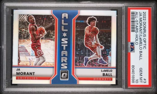 LAMELO BALL/Ja MORANT DONRUSS OPTIC ALL-STARS HOLO, PSA 10 🏀🔥🔥